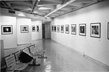 Goethe-Institut Galleries, Hong Kong Arts Centre, after completion of the hanging of David Clarke's 'Hong Kong Nocturne' photography exhibition, 4 October 2002.