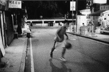 Football in the street, Po Yan Street, Tai Ping Shan, 1 November 2002