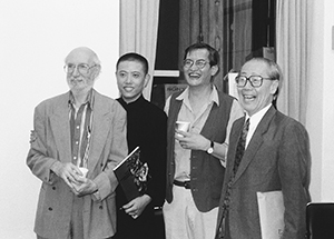 At the opening reception of an exhibition of paintings by Chen Danqing, Main Building, the University of Hong Kong, 19 September 1995