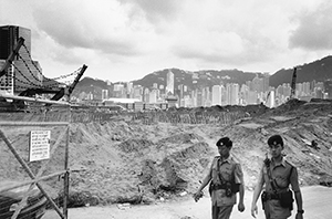 Reclamation underway in West Kowloon, near Jordan Road, 17 July 1996