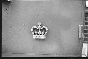 Royal emblem on a post box, Hong Kong University campus, 20 February 1997