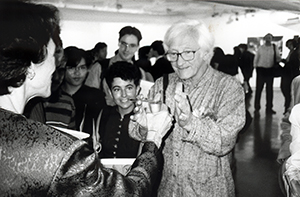 French photographer Marc Riboud, at the opening of an exhibition of his photos of China at the Hong Kong Arts Centre, Wanchai, 21 May 1997