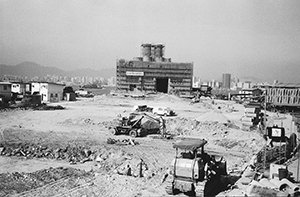 Reclaimed Land in Sai Ying Pun, with construction work  in progress in connection with the tunnel of the Western Harbour Crossing, 24 April 1996