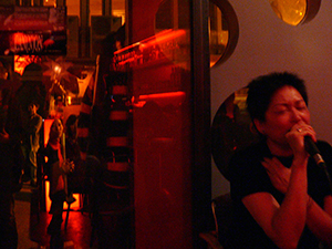 Vocal performance by Priscilla Leung, A'ha, Elgin Street, Central, 22 November 2004