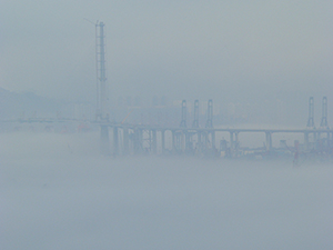 Fog, Stonecutters Bridge, 23 March 2009