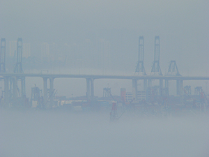 Fog, Stonecutters Bridge, 23 March 2009
