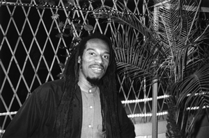 Poet Benjamin Zephaniah, at the Fringe Club, Central, 20 January 2001