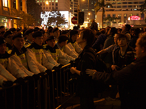 Protest outside the Legislative Council Building, Chater Road, against the construction of a high speed rail link to Mainland China, 16 January 2010