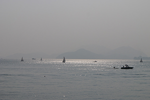 Pleasure boats in waters off the south side of Hong Kong Island, 30 October 2011