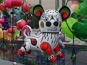 Lunar New Year lanterns outside the Cultural Centre, Tsim Sha Tsui, 29 January 2012
