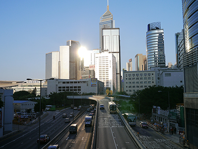 Afternoon light, Harcourt Road, Admiralty, looking towards Wanchai, 5 September 2012