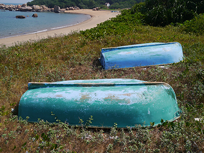 Boats near the beach at Tung O village, Lamma Island, 23 October 2012