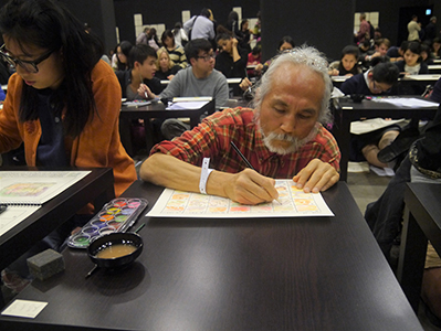 Artist Ricky Yeung participating in Song Dong's '36 Calendars' project, at Artistree, Taikoo Place, Quarry Bay, 21 January 2013