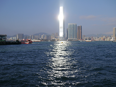 Victoria Harbour with view of the International Commerce Centre (ICC), 11 February 2013