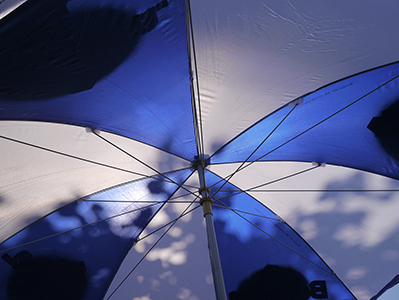 Umbrella on a beach, Cheung Chau, 30 June 2013