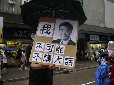 On the annual pro-democracy march, 1 July 2013