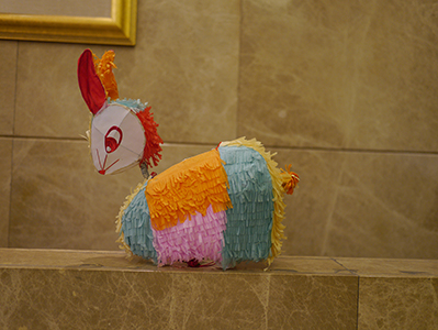 Mid-Autumn Festival decoration in residential building lobby, Sheung Wan, 20 September 2013