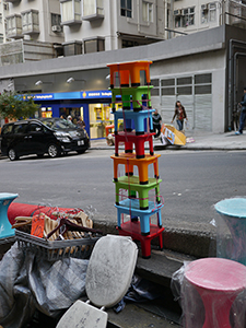 Shop goods placed in the street, Possession Street, Sheung Wan, 29 January 2014