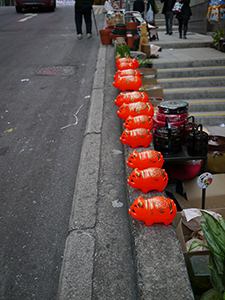 Shop goods placed in the street, Possession Street, Sheung Wan, 29 January 2014