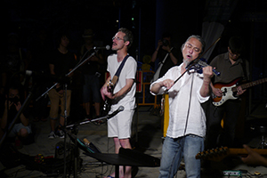 The Box, performing outside the Hong Kong Arts Centre, Wanchai, 19 July 2014