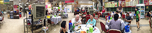 Inside the Cooked Food Centre at Shek Tong Tsui, evening, 25 September 2015