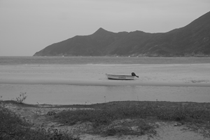 Boat on a beach, Tai Long Wan, Sai Kung, 24 January 2016