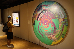Painting by Damien Hirst in an exhibition of art from David Bowie's collection, Sotheby's, Pacific Place, 15 October 2016