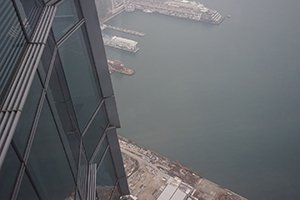 View of Tsim Sha Tsui from the restaurant of the Ritz-Carlton Hotel in the International Commerce Centre (ICC), 30 January 2018