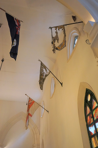 British regimental flags on display in St. George's chapel, St. John's Cathedral, Central, 27 February 2018