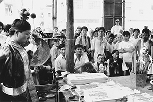 Daoist priest performing rituals, Cheung Chau bun festival, 22 May 1996