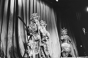 Chinese opera performance for the Hungry Ghost Festival, on a temporary stage in Western Park, Sheung Wan, 22 August 1997