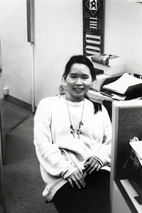 Cultural worker Lydia Ngai at the Hong Kong Arts Centre, 6 March 1995