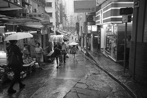 Gage Street in rainy weather, Central, 12 June 2017