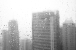 View through a window in rainy weather, Sheung Wan, 17 June 2017
