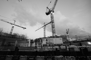 Construction of the M+ building, West Kowloon Cultural District, 22 June 2017