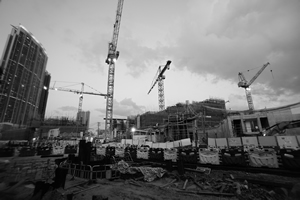 Construction of the M+ building, West Kowloon Cultural District, 22 June 2017