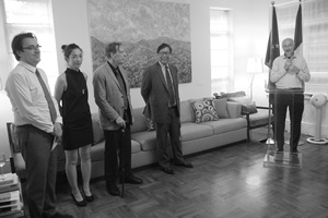Gerard Henry's retirement party, held at the home of the French Consul General, The Peak, 27 June 2017