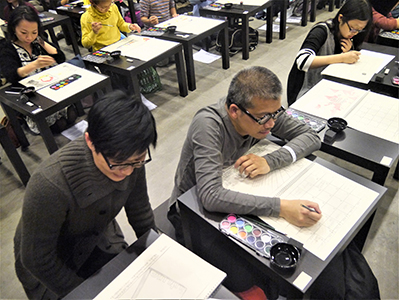 Designer Stanley Wong participating in Song Dong's '36 Calendars' project, at Artistree, Taikoo Place, Quarry Bay, 21 January 2013