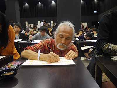 Artist Ricky Yeung participating in Song Dong's '36 Calendars' project, at Artistree, Taikoo Place, Quarry Bay, 21 January 2013