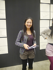 Stephanie Cheung at Song Dong's '36 Calendars' project, Artistree, Taikoo Place, Quarry Bay, 21 January 2013