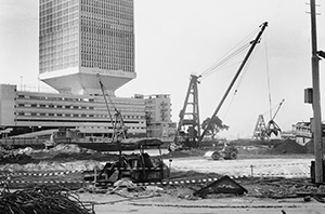 Reclamation work underway at H.M.S. Tamar, 30 September 1995