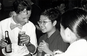 Eric Wear and Lisa Cheung at a Fringe Club exhibition opening, 4 October 1995
