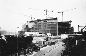 The extension to the Convention and Exhibition Centre under construction, Wanchai, 27 November 1995