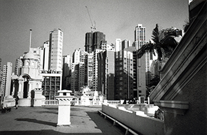 On the roof of the Main Building, HKU, Pokfulam, 9 December 1995