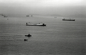 Boat traffic, Sandy Bay, Hong Kong Island, 28 March 1996