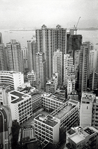 View towards the harbour from the University of Hong Kong, Pokfulam, 20 April 1996