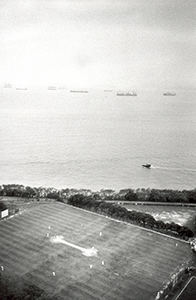 Cricket at the HKU sports ground, Sandy Bay, Hong Kong Island, 13 April 1996