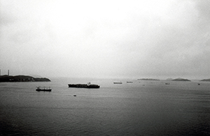 East Lamma Channel with container ship passing, 29 May 1996