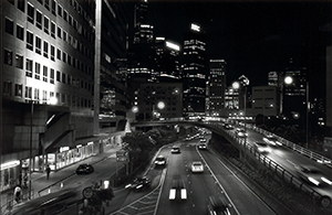 View towards Central, from a footbridge over Gloucester Road, Wanchai, 12 June 1996