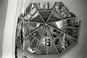 Reflection on the ceiling, during the opening of the Hong Kong Visual Arts Society 23th Annual Exhibition, University Museum and Art Gallery, University of Hong Kong, 24 September 1996